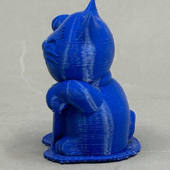 3D Printing Blue Lucky Fortune Cat Maneki Neko - Picture 8 of 8